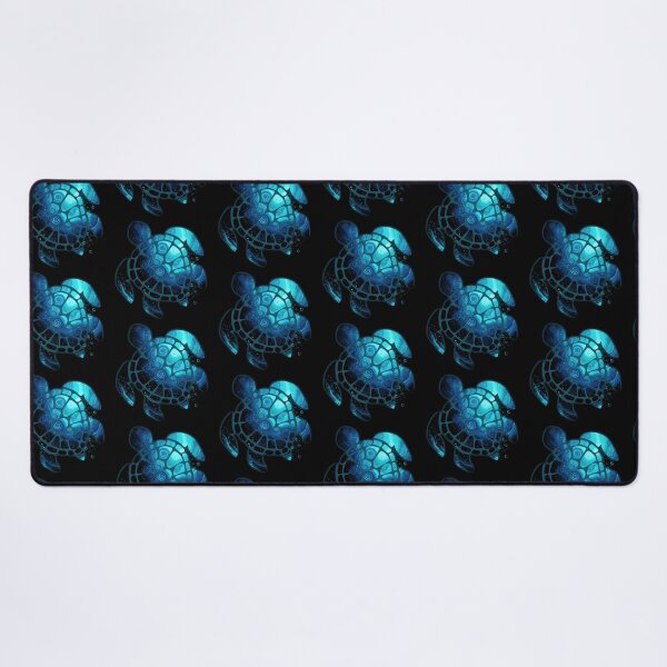 Item preview, Glowing Blue Bioluminescent Sea Turtle with Cosmic Shell Pattern designed and sold by zoughlal.
