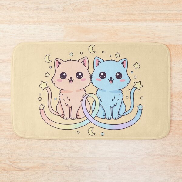 Item preview, Kawaii Cosmic Zodiac GEMINI: The Twin Star Cats designed and sold by SebastianSpace.