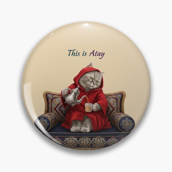 Item preview, Cute Moroccan Cat in Djellaba Serving Atay Mint Tea designed and sold by designwiss.