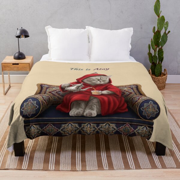 Item preview, Cute Moroccan Cat in Djellaba Serving Atay Mint Tea designed and sold by designwiss.