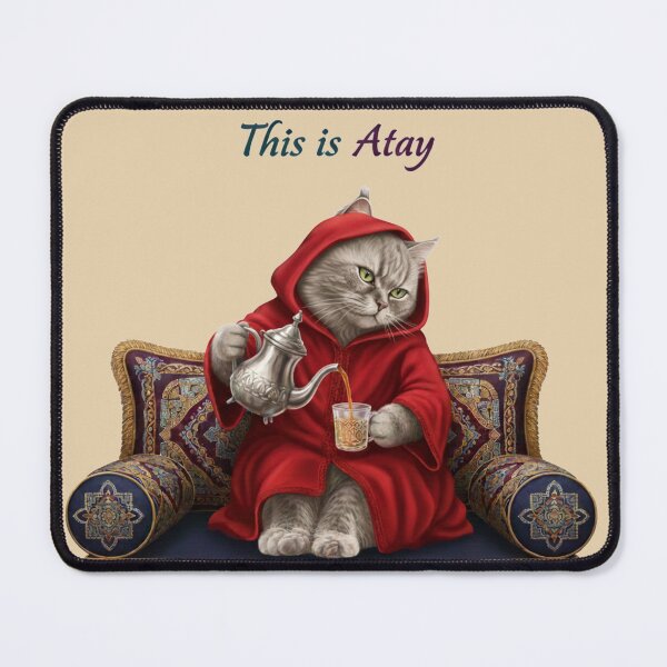 Item preview, Cute Moroccan Cat in Djellaba Serving Atay Mint Tea designed and sold by designwiss.