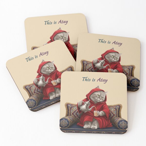 Item preview, Cute Moroccan Cat in Djellaba Serving Atay Mint Tea designed and sold by designwiss.
