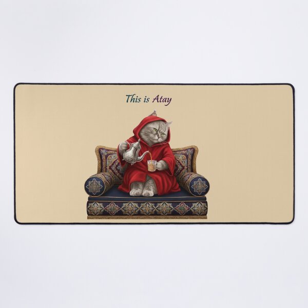 Item preview, Cute Moroccan Cat in Djellaba Serving Atay Mint Tea designed and sold by designwiss.