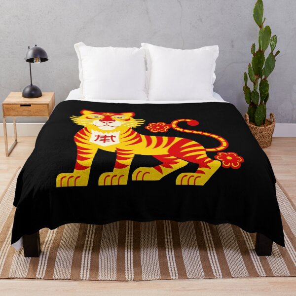 Item preview, Majestic Red and Gold Chinese Zodiac Tiger Illustration designed and sold by Jirada.