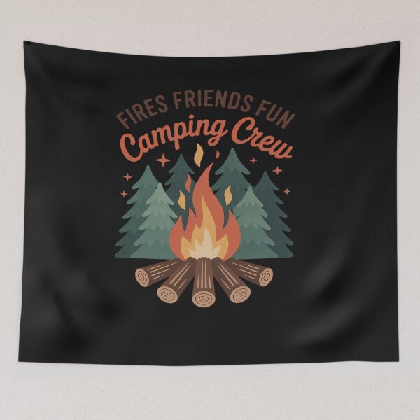 Item preview, Fires Friends Fun Camping Crew Summer Campfire Vacation designed and sold by Hofersofer.