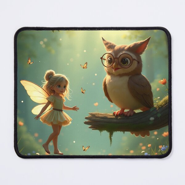 Item preview, Fiona Fairy and Oliver Owl in a magical forest. designed and sold by Running-Duck.