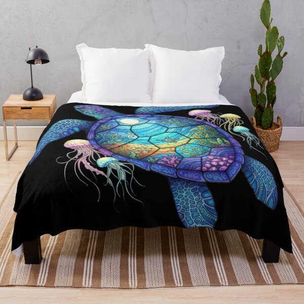 Item preview, Intricate Ocean Mandala Sea Turtle with Marine Life Artwork designed and sold by zoughlal.