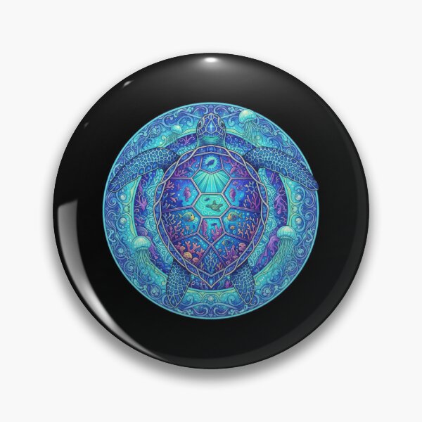 Item preview, Tropical Ocean Mandala with Sea Turtle and Plumeria Flowers designed and sold by zoughlal.