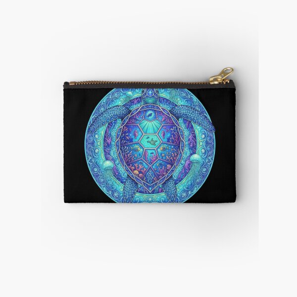 Item preview, Tropical Ocean Mandala with Sea Turtle and Plumeria Flowers designed and sold by zoughlal.