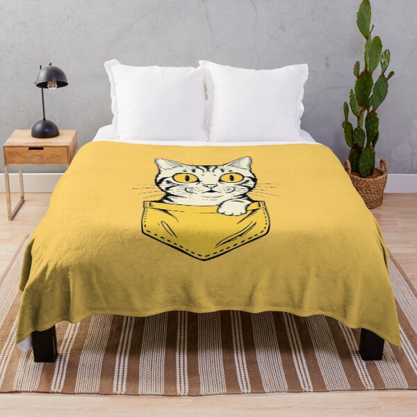 Item preview, Tabby Cat Peeking from yellow Pocket designed and sold by AnnArtshock.