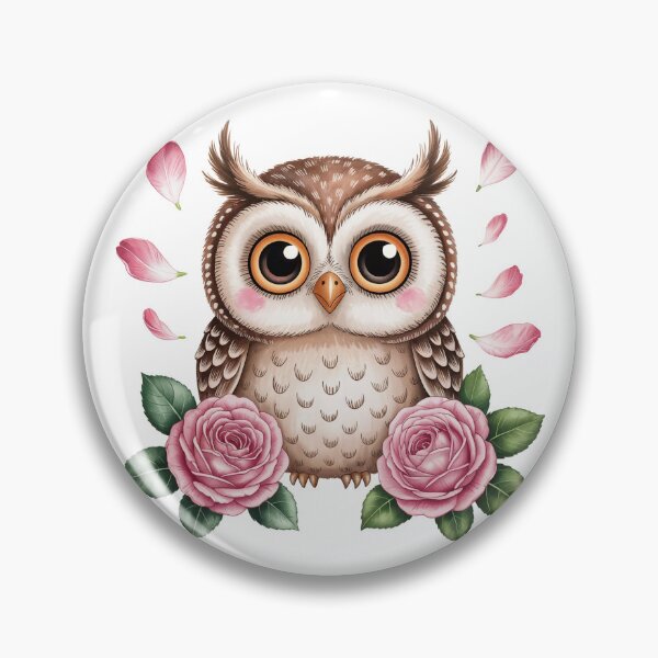 Item preview, Cute Owl with Pink Roses designed and sold by jkrphoto.
