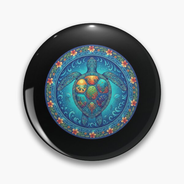 Item preview, Detailed Sea Turtle Ocean Ecosystem Circular Medallion Design designed and sold by zoughlal.