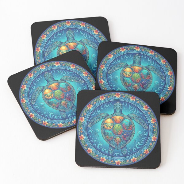 Item preview, Detailed Sea Turtle Ocean Ecosystem Circular Medallion Design designed and sold by zoughlal.