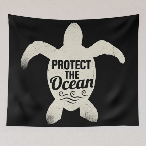 Item preview, Protect the Ocean Sea Turtle Silhouette Conservation Artwork designed and sold by zoughlal.