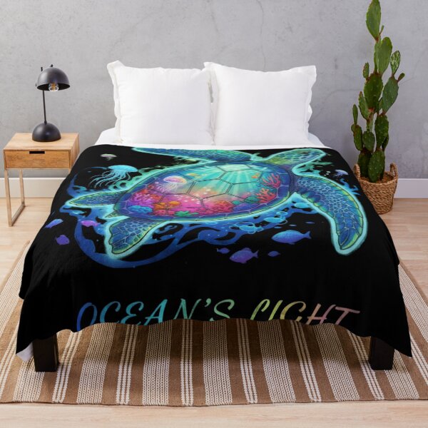 Item preview, Luminous Sea Turtle with Vibrant Coral Reef Shell Glow Art designed and sold by zoughlal.