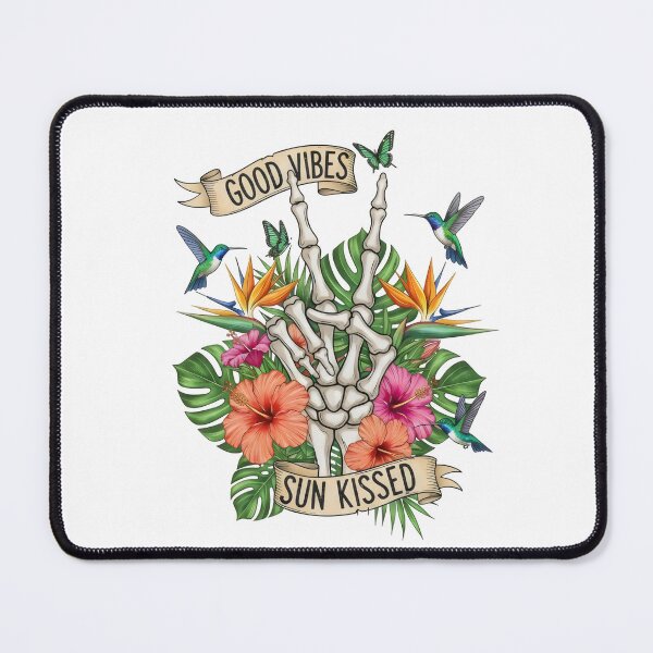 Item preview, "Good Vibes Sun Kissed" Tropical Skeleton Peace Sign – Paradise Positivity Art designed and sold by Luminari Creations.