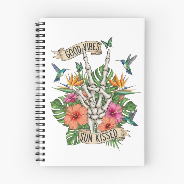 Item preview, "Good Vibes Sun Kissed" Tropical Skeleton Peace Sign – Paradise Positivity Art designed and sold by Luminari Creations.