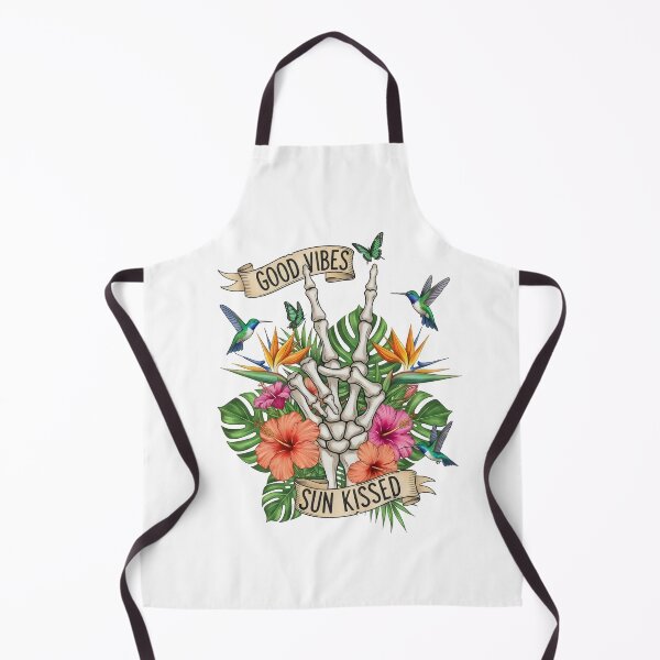 Item preview, "Good Vibes Sun Kissed" Tropical Skeleton Peace Sign – Paradise Positivity Art designed and sold by Luminari Creations.