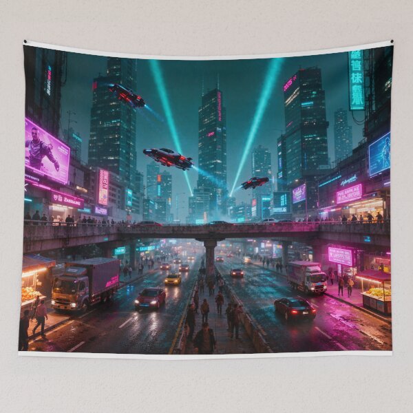Item preview, Night City Street Scene designed and sold by aykiradesigns.