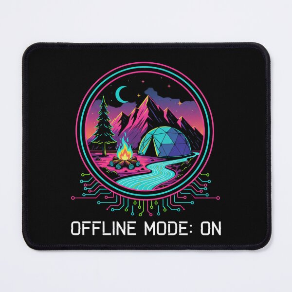 Item preview, Offline Mode On Neon Camping Synthwave Nature designed and sold by MJO80.