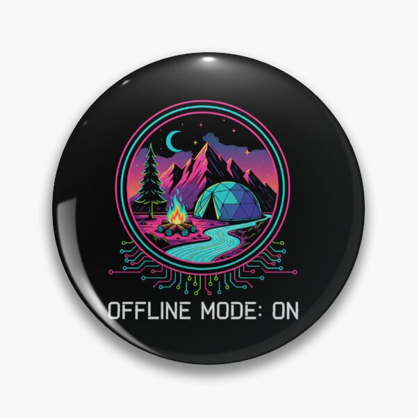 Item preview, Offline Mode On Neon Camping Synthwave Nature designed and sold by MJO80.