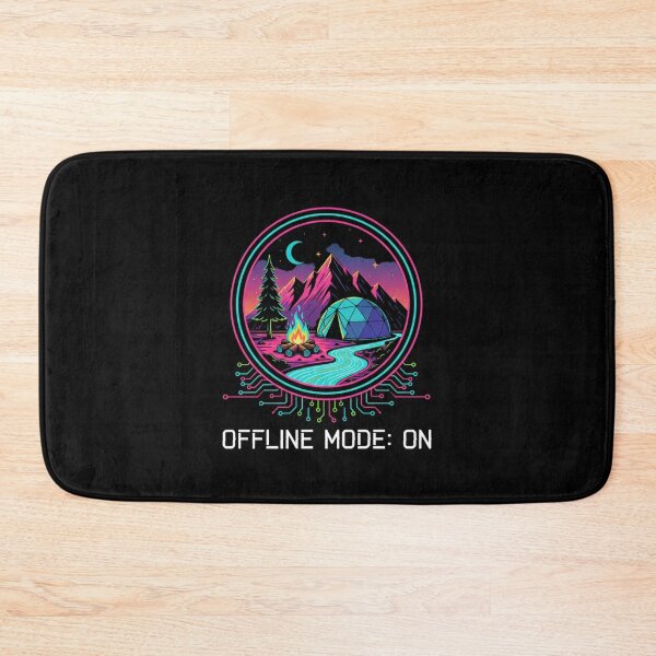 Item preview, Offline Mode On Neon Camping Synthwave Nature designed and sold by MJO80.