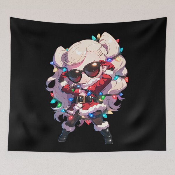 Item preview, Game Justine Caroline Christmas Persona 5 Anime Girl Santa Lights Chibi Holiday designed and sold by thedarvills.