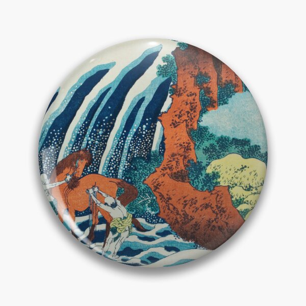 Item preview, Yoshitsune Horse Washing Falls - Vintage Japanese Landscape Print designed and sold by Open Canvas.