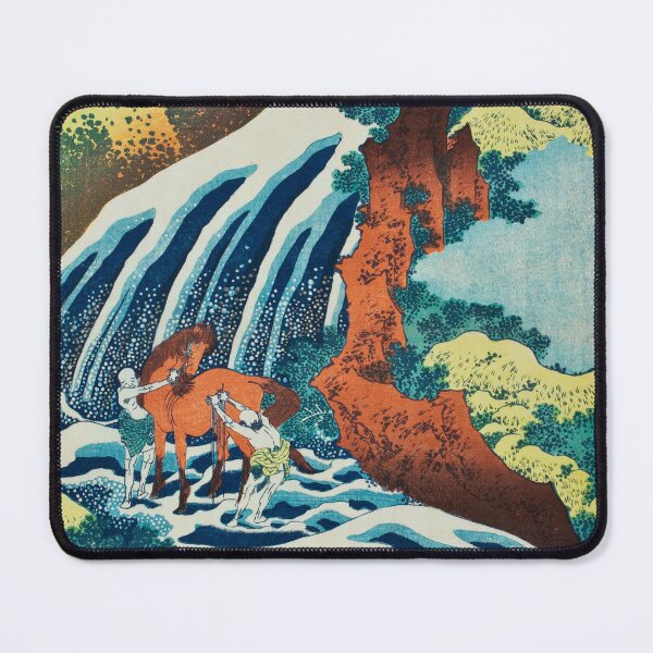 Item preview, Yoshitsune Horse Washing Falls - Vintage Japanese Landscape Print designed and sold by Open Canvas.