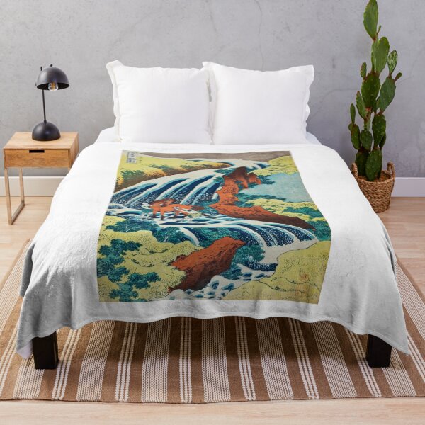 Item preview, Yoshitsune Horse Washing Falls - Vintage Japanese Landscape Print designed and sold by Open Canvas.