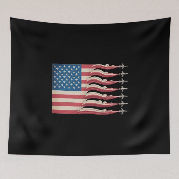 Item preview, American Patriotic Fighter Jets USA Flag Waving 4th of July designed and sold by Shannon Bosley.
