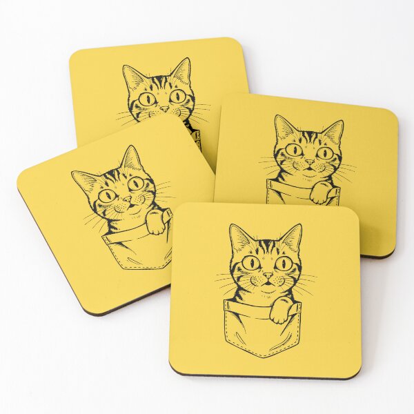 Item preview, Cat Peeking from a Pocket in Line Art Style designed and sold by AnnArtshock.