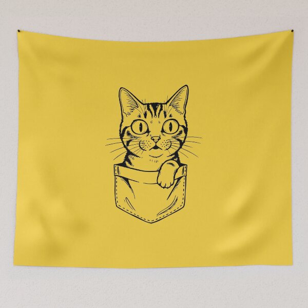 Item preview, Cat Peeking from a Pocket in Line Art Style designed and sold by AnnArtshock.