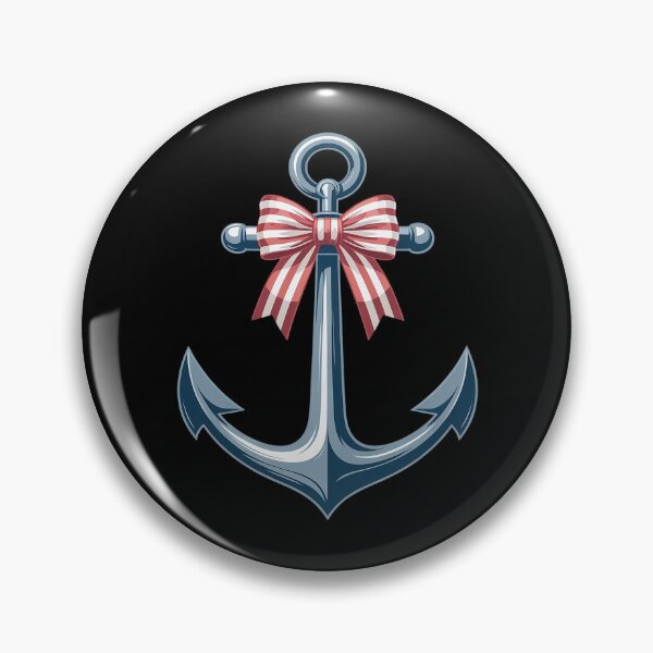 Item preview, Anchor With Red Striped Bow Nautical designed and sold by Shannon Bosley.