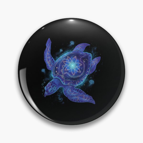 Item preview,  Ornate Sea Turtle with Floral Mandala Shell Cosmic Ocean Art designed and sold by zoughlal.