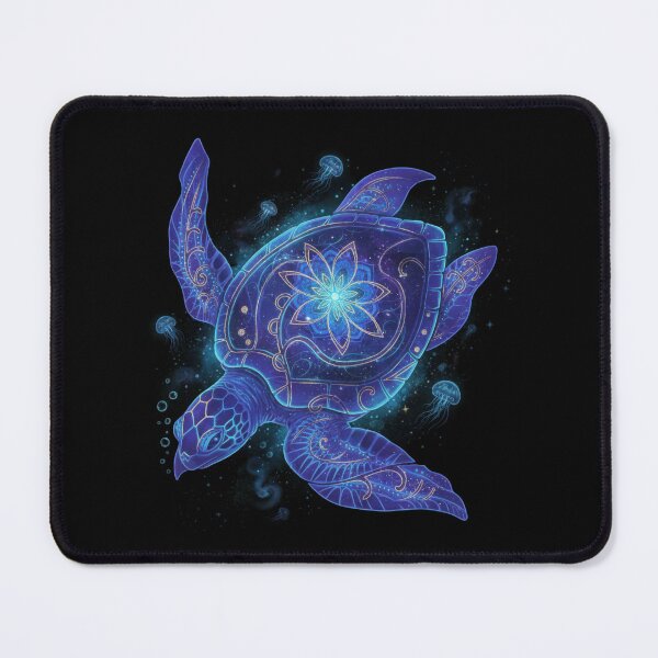 Item preview,  Ornate Sea Turtle with Floral Mandala Shell Cosmic Ocean Art designed and sold by zoughlal.