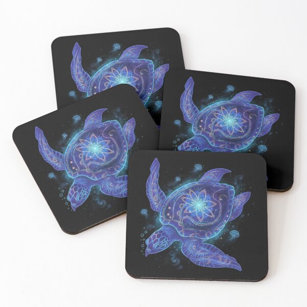 Item preview,  Ornate Sea Turtle with Floral Mandala Shell Cosmic Ocean Art designed and sold by zoughlal.