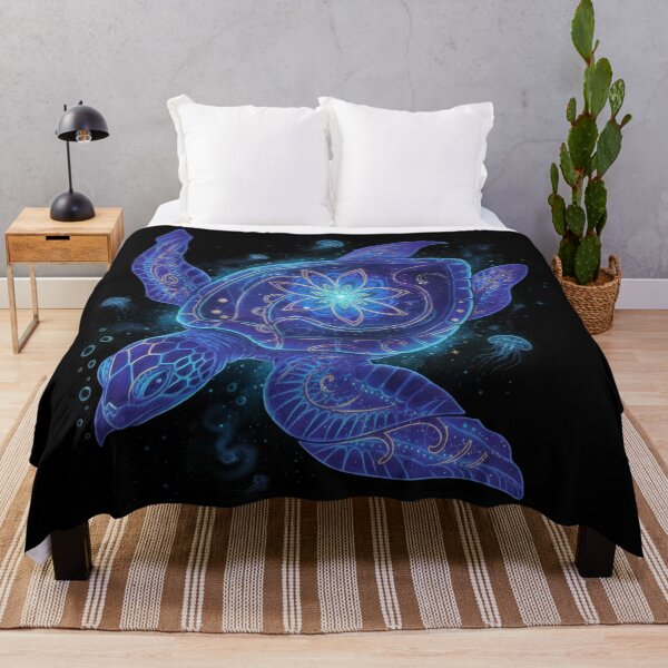 Item preview, Ornate Sea Turtle with Floral Mandala Shell Cosmic Ocean Art designed and sold by zoughlal.