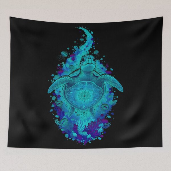 Item preview,  Realistic Sea Turtle Mandala Shell Ocean Wildlife Portrait Art designed and sold by zoughlal.