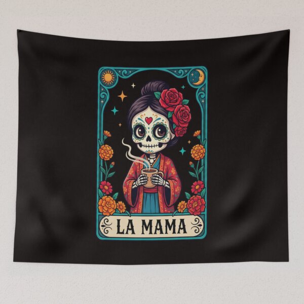 Item preview, La Mama Tarot Skeleton Girl Coffee Art designed and sold by Zippy Creation.