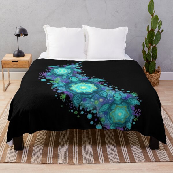 Item preview, Geometric Mandala Sea Turtles Underwater Coral Reef Fantasy Art designed and sold by zoughlal.