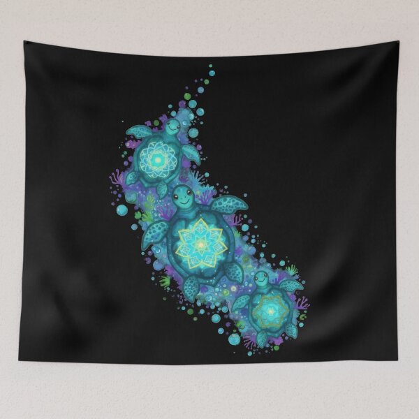 Item preview,  Geometric Mandala Sea Turtles Underwater Coral Reef Fantasy Art designed and sold by zoughlal.