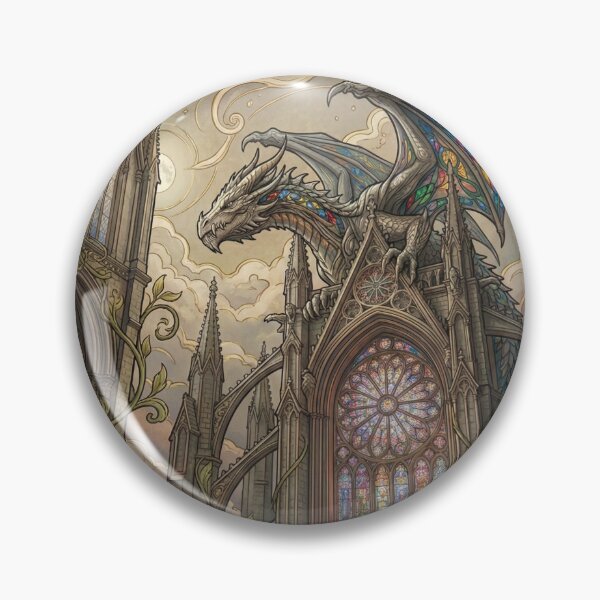 Item preview, Gothic Cathedral Dragon – Medieval Guardian in Timeless Gothic Style designed and sold by VibeCraftique.