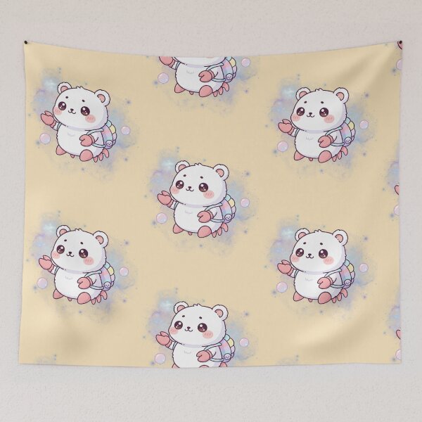 Item preview, Kawaii Cosmic Zodiac CANCER: The Cozy Crab Bear designed and sold by SebastianSpace.