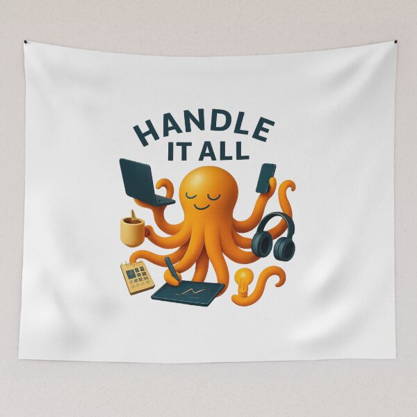 Item preview, Multitasking Octopus - Handle It All Motivational Design designed and sold by MKreative Studio.