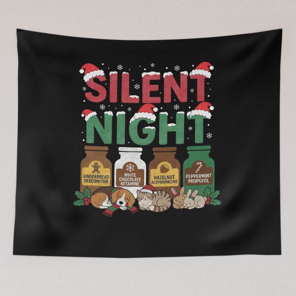 Item preview, Silent Night Vet Med Christmas Humor designed and sold by FreshVibe Prints.