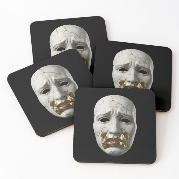 Item preview, The Stoic Silence - Kintsugi Marble Mask with Gold Tape designed and sold by Finik-store.