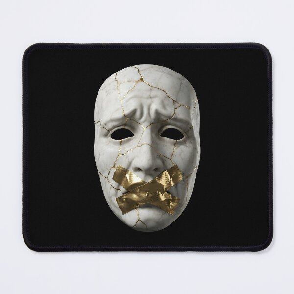Item preview, The Stoic Silence - Kintsugi Marble Mask with Gold Tape designed and sold by Finik-store.