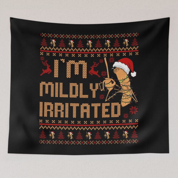 Item preview, Funny Mildly Irritated Shrimp Ugly Christmas Sweater With Festive Holiday Lights designed and sold by Nannythenimfa.