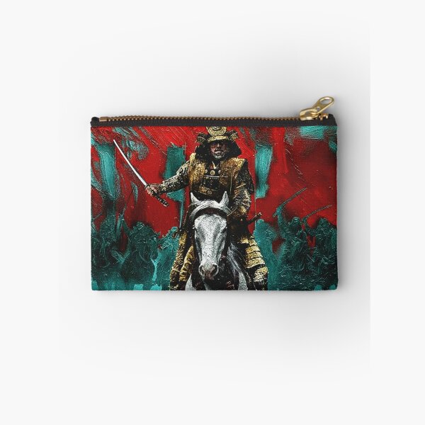 Item preview, Feudal Japanese Samurai Horse Art | Golden Shogun General Painting | Teal and Red Warrior Poster designed and sold by Art's Diner.